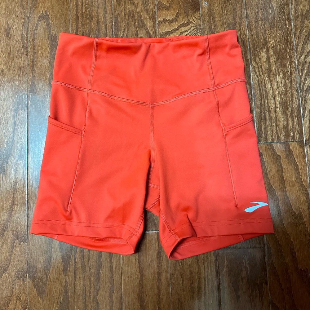 Brooks red running tights size S brand new